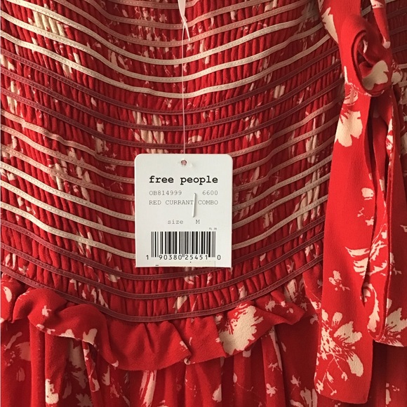 Free People Red Floral Print Jumpsuit - Picture 3 of 5